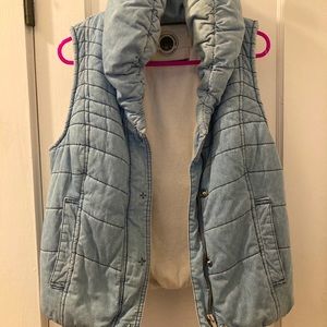 Anthropologie chambray puffy vest (Med)